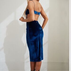 Blue velvet dress